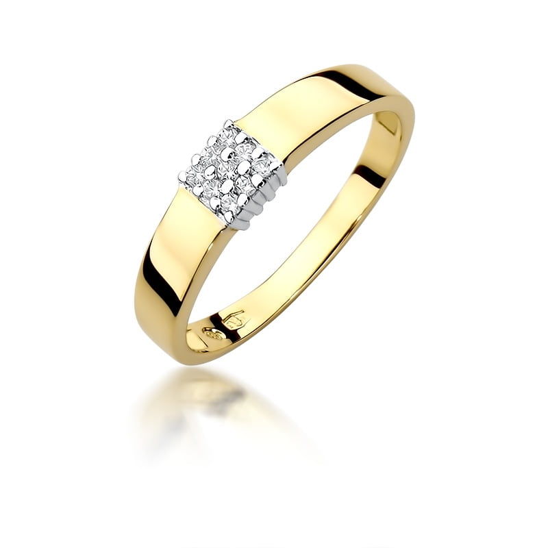 Bague Square en Or avec 9 diamants