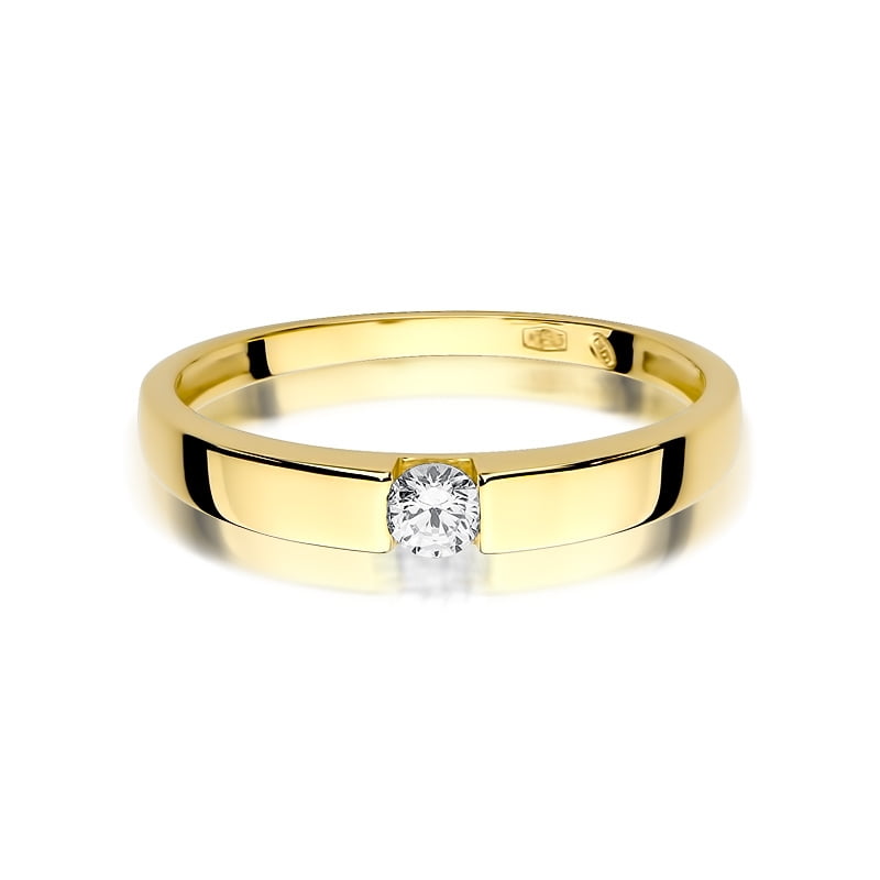 Bague Lisse en or avec diamant