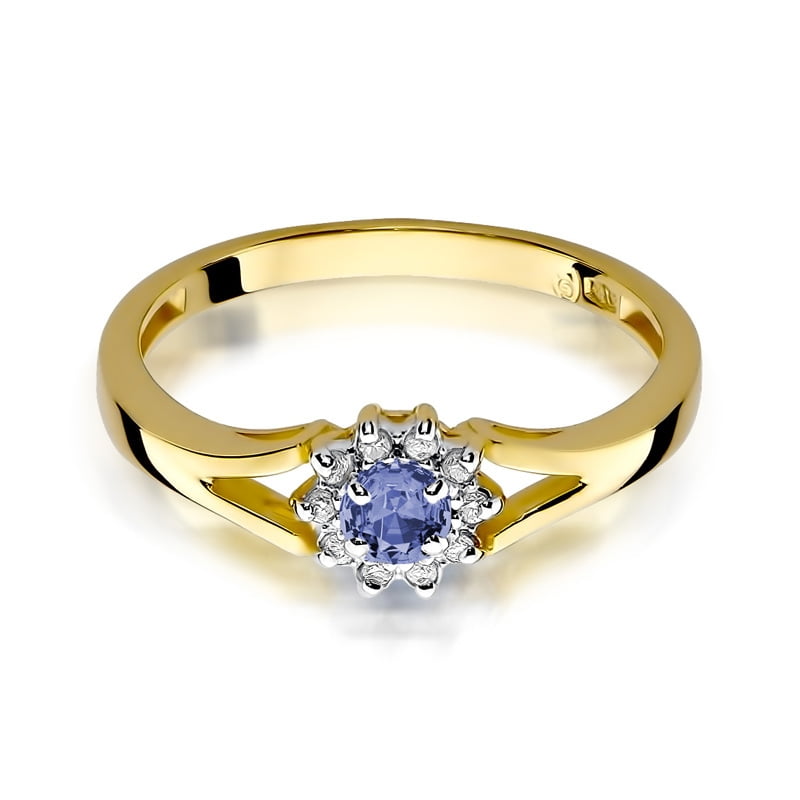 Anello Clarion in Oro con Tanzanite e 10 Diamanti