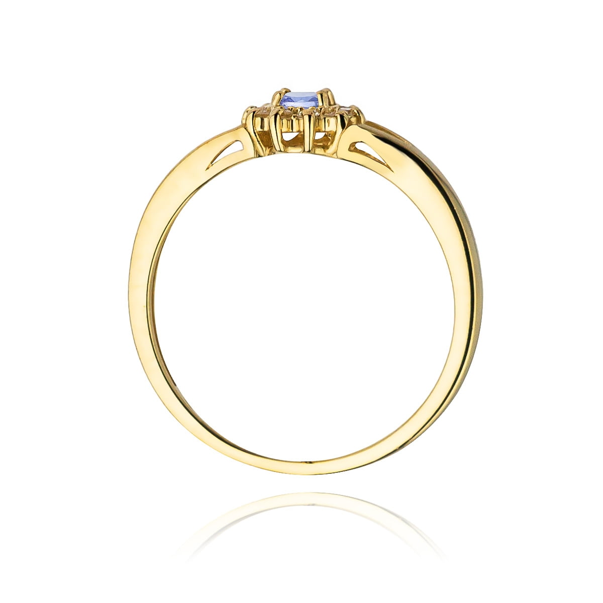Anello Clarion in Oro con Tanzanite e 10 Diamanti