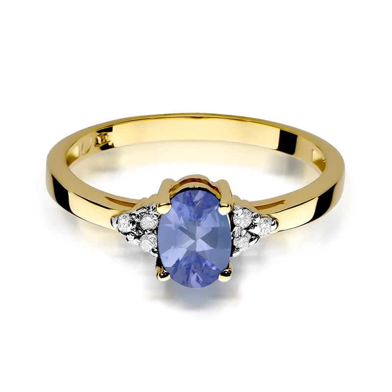 Lunitha Ring in Gold with Tanzanite and 6 Diamonds