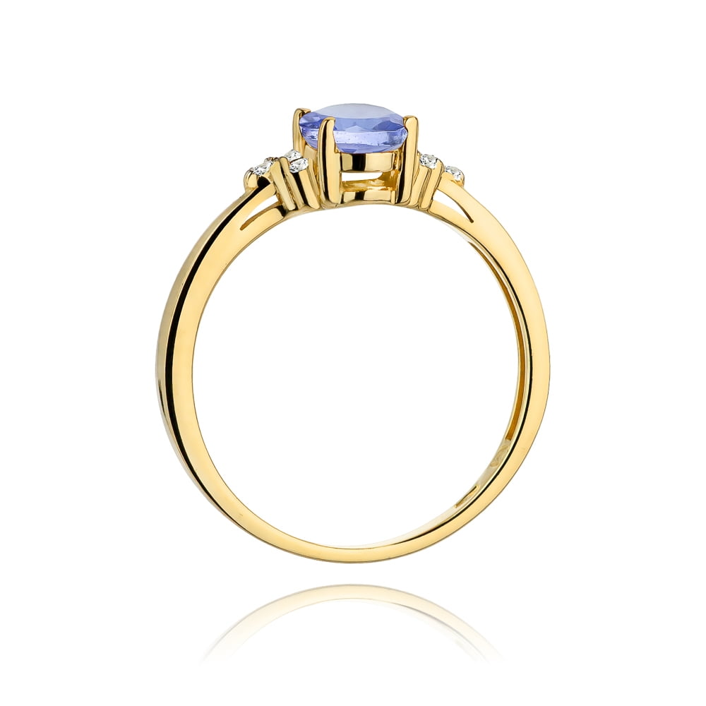 Lunitha Ring in Gold with Tanzanite and 6 Diamonds