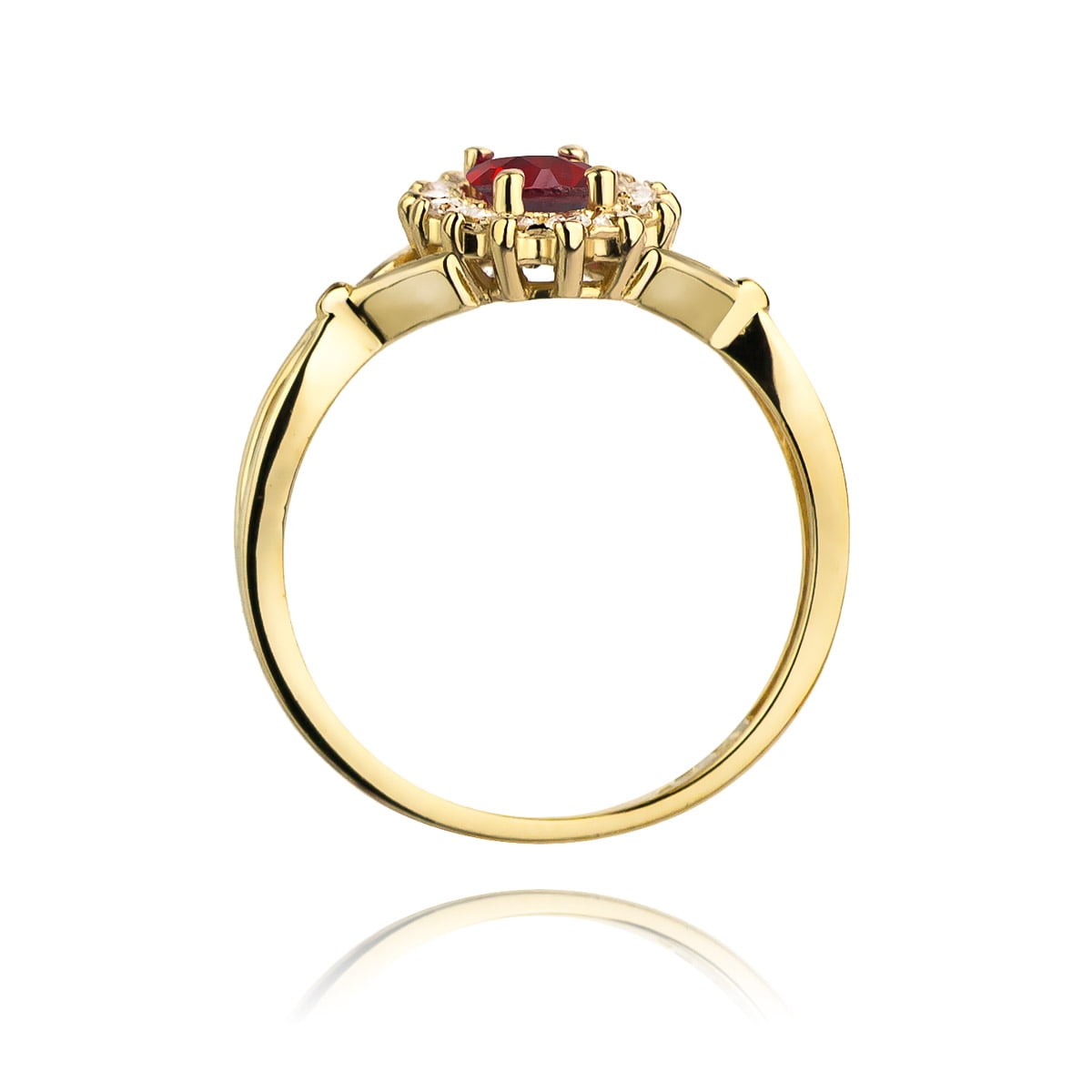 Nexa Ring in Gold with Ruby and 14 Diamonds