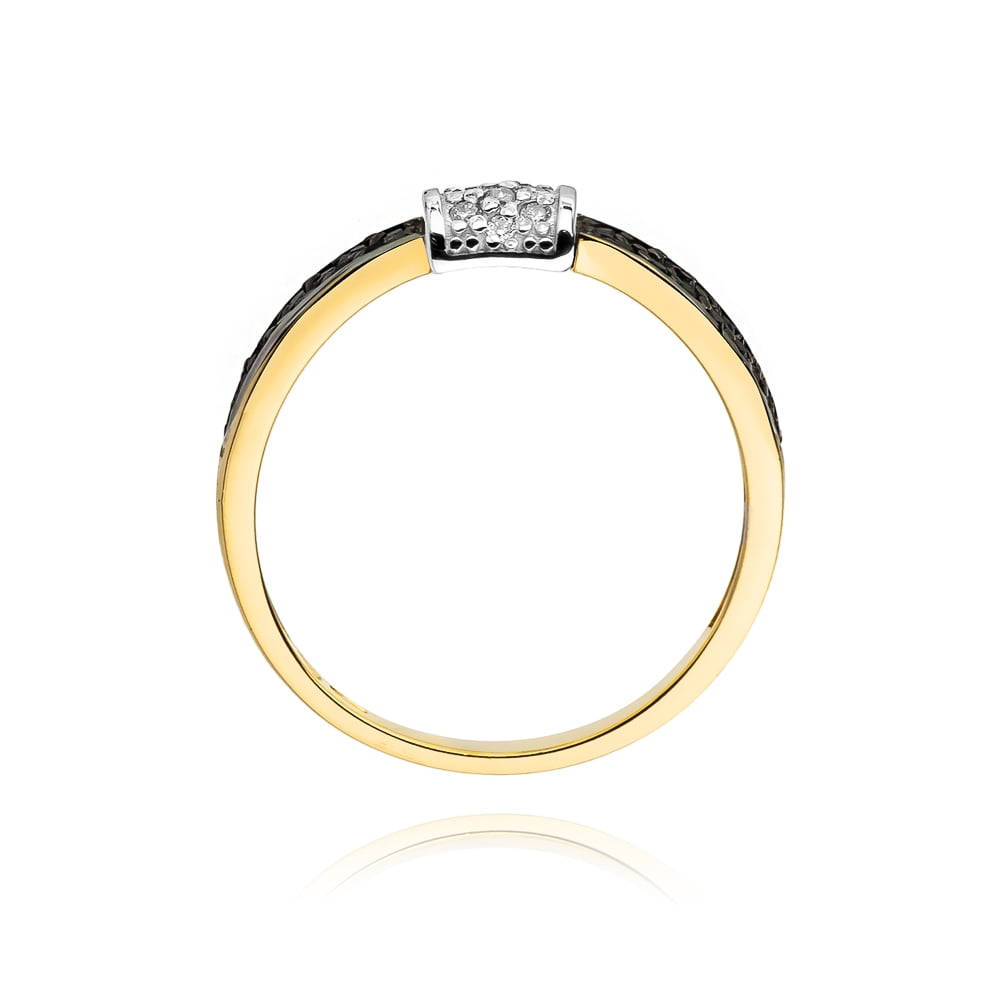 Bague Nexus en Or avec 28 Diamants Noirs et 10 Diamants Blancs