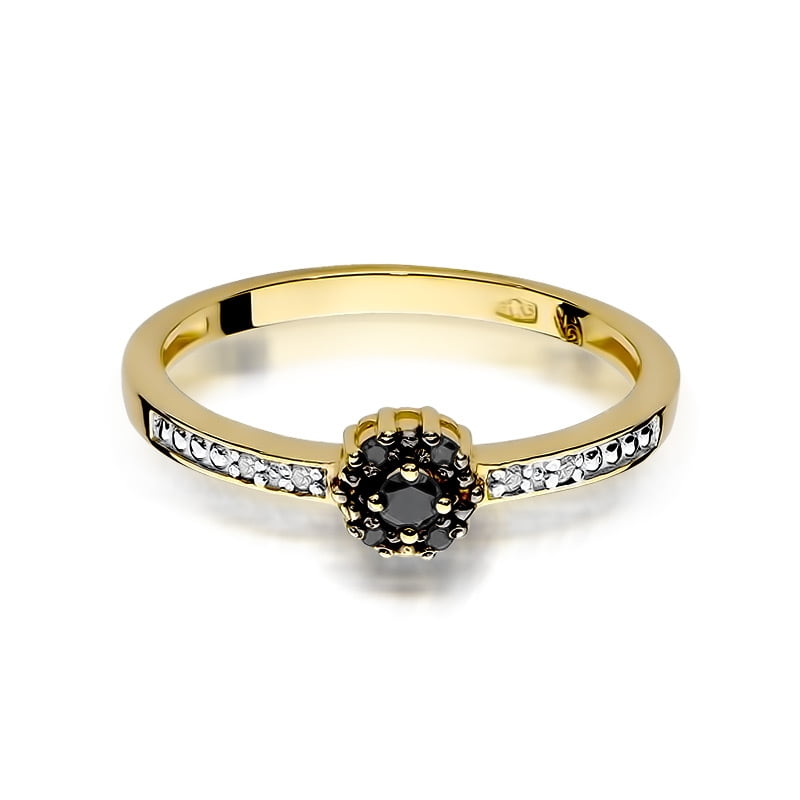 Bague Yin en Or avec 5 Diamants Noirs et 4 Diamants Blancs