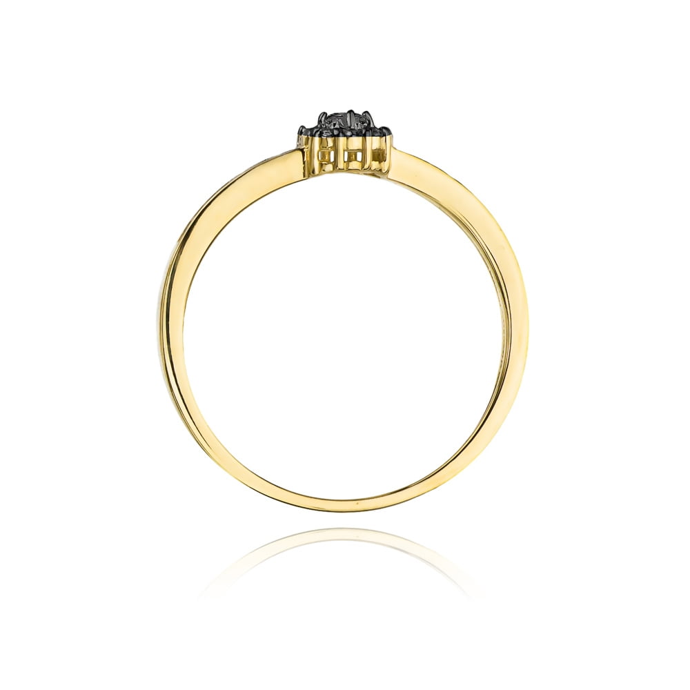 Bague Yin en Or avec 5 Diamants Noirs et 4 Diamants Blancs