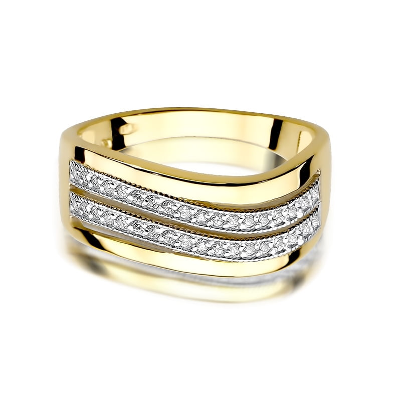 Scia-Ring aus Gold mit Diamanten