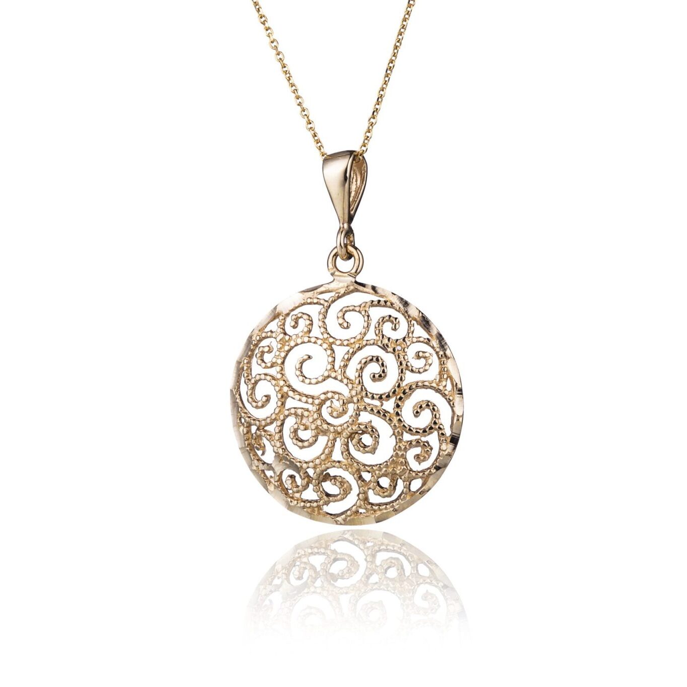 Halskette aus Gold Blumenmotiv