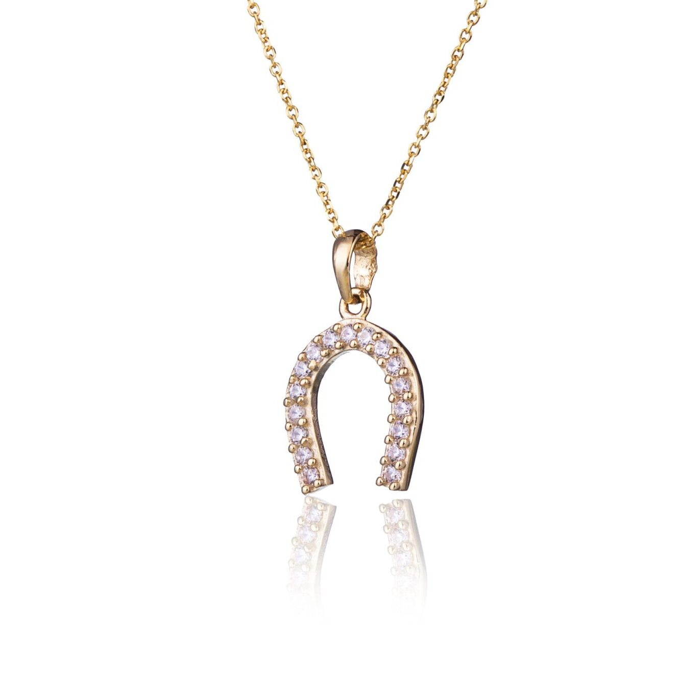 Gold Necklace with Horseshoe
