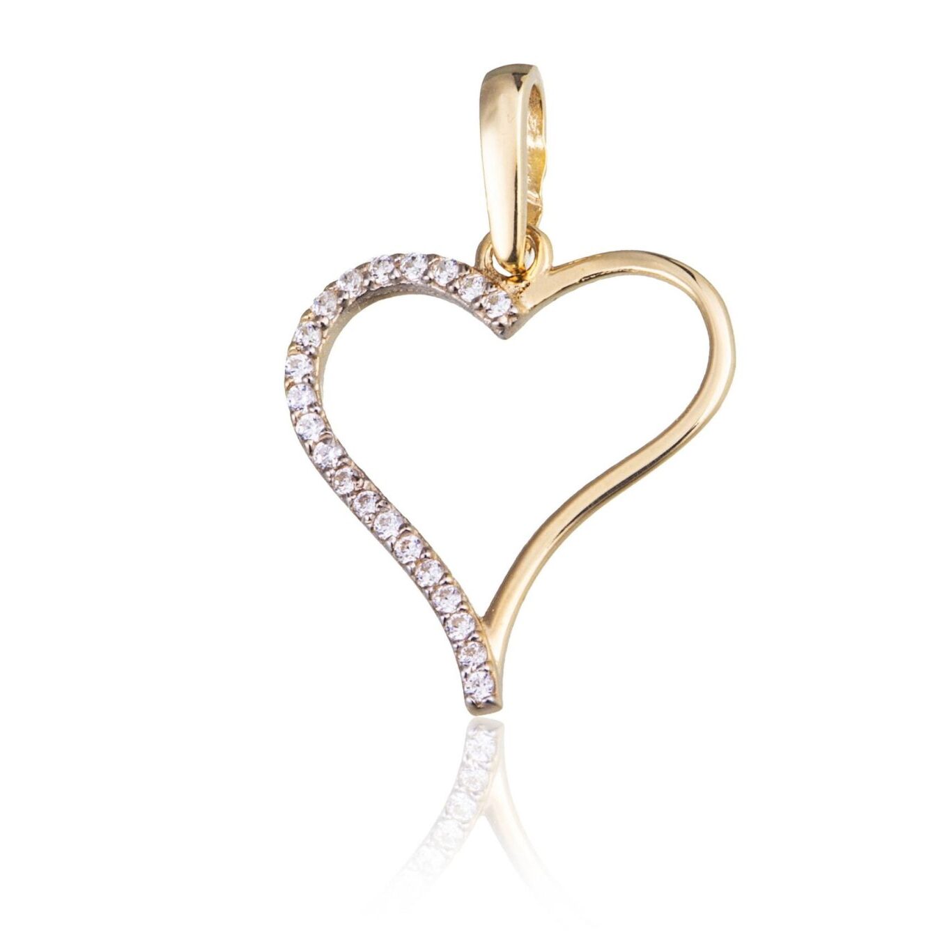 Halskette aus Gold mit asymmetrischem Herz