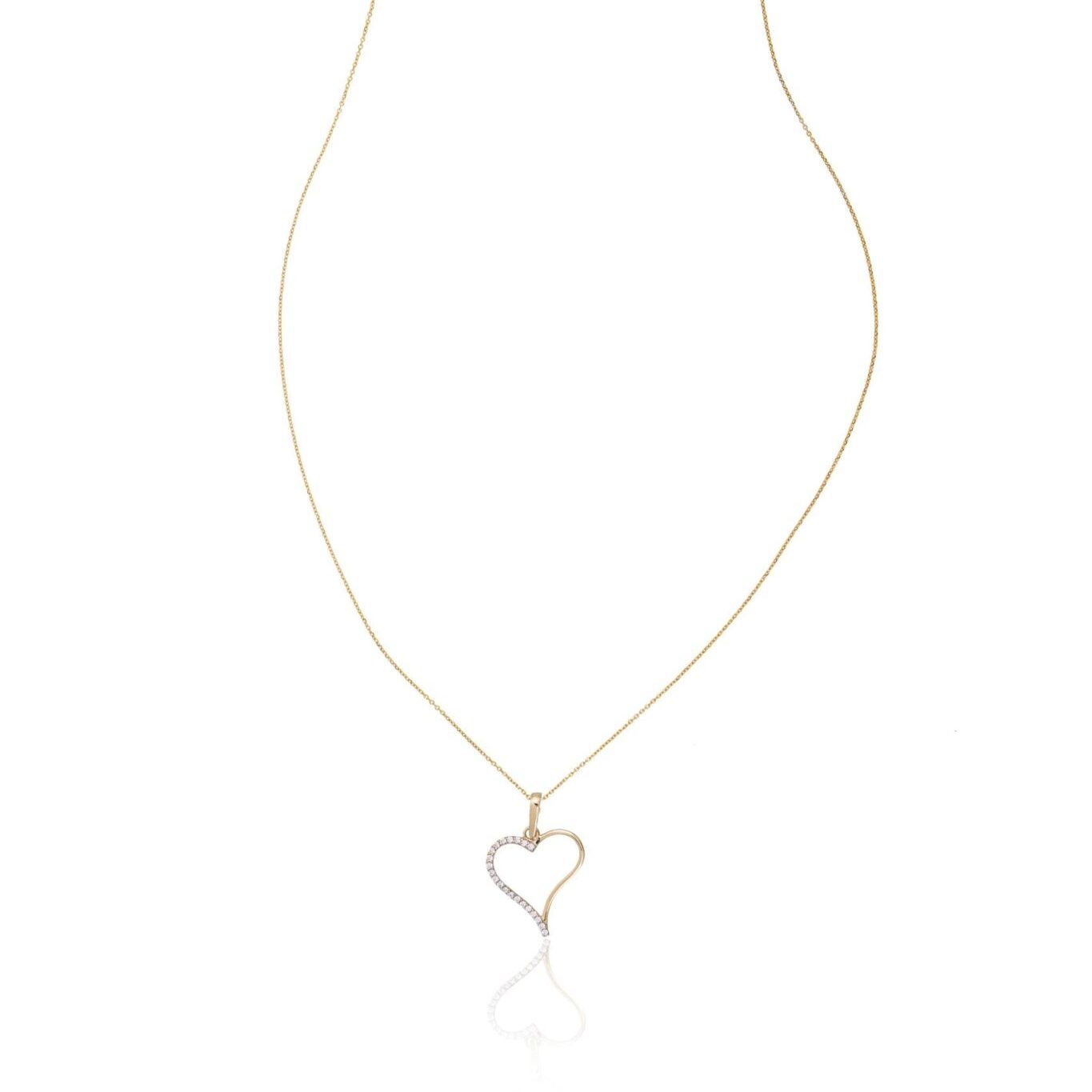 Collana in Oro con Cuore Asimmetrico