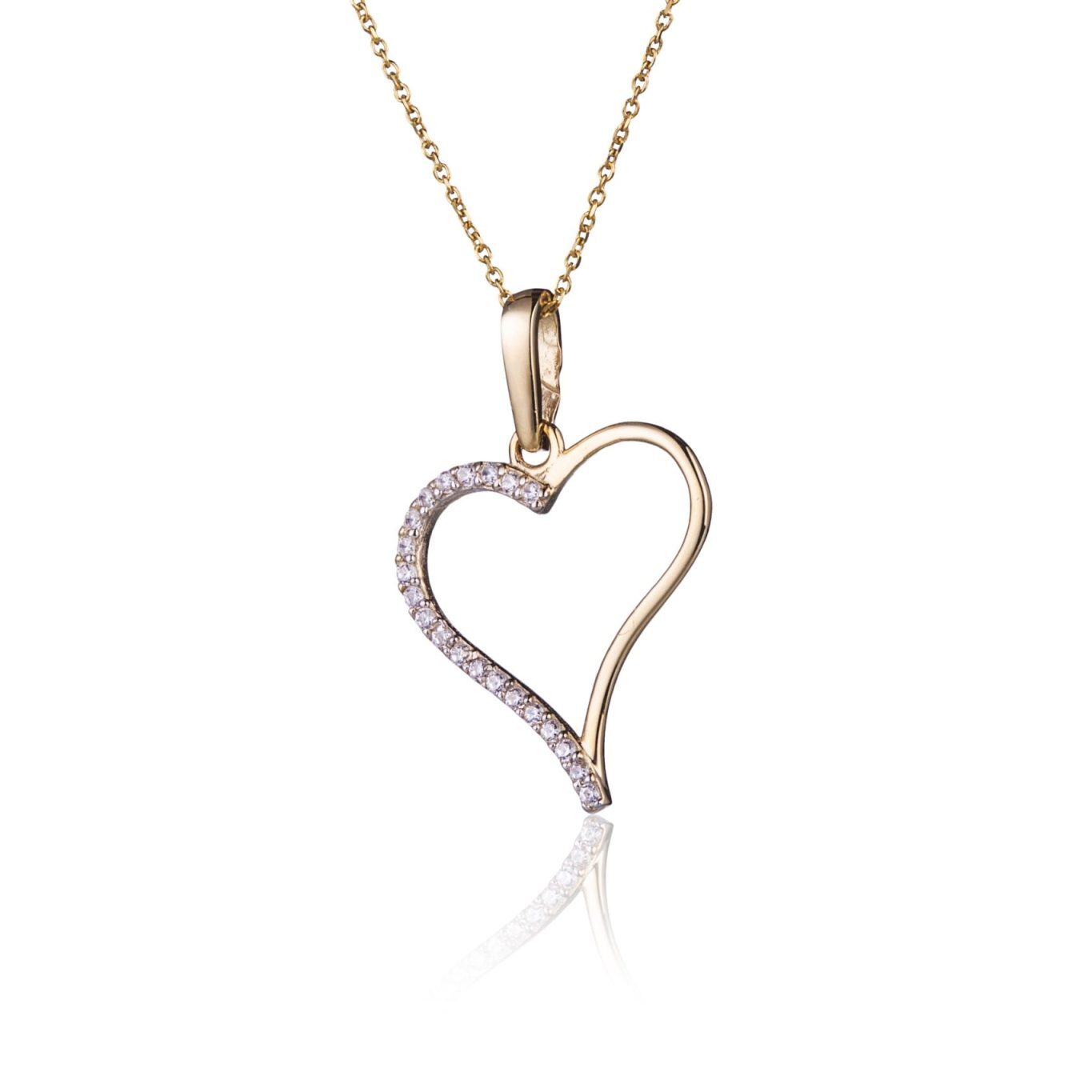 Collana in Oro con Cuore Asimmetrico