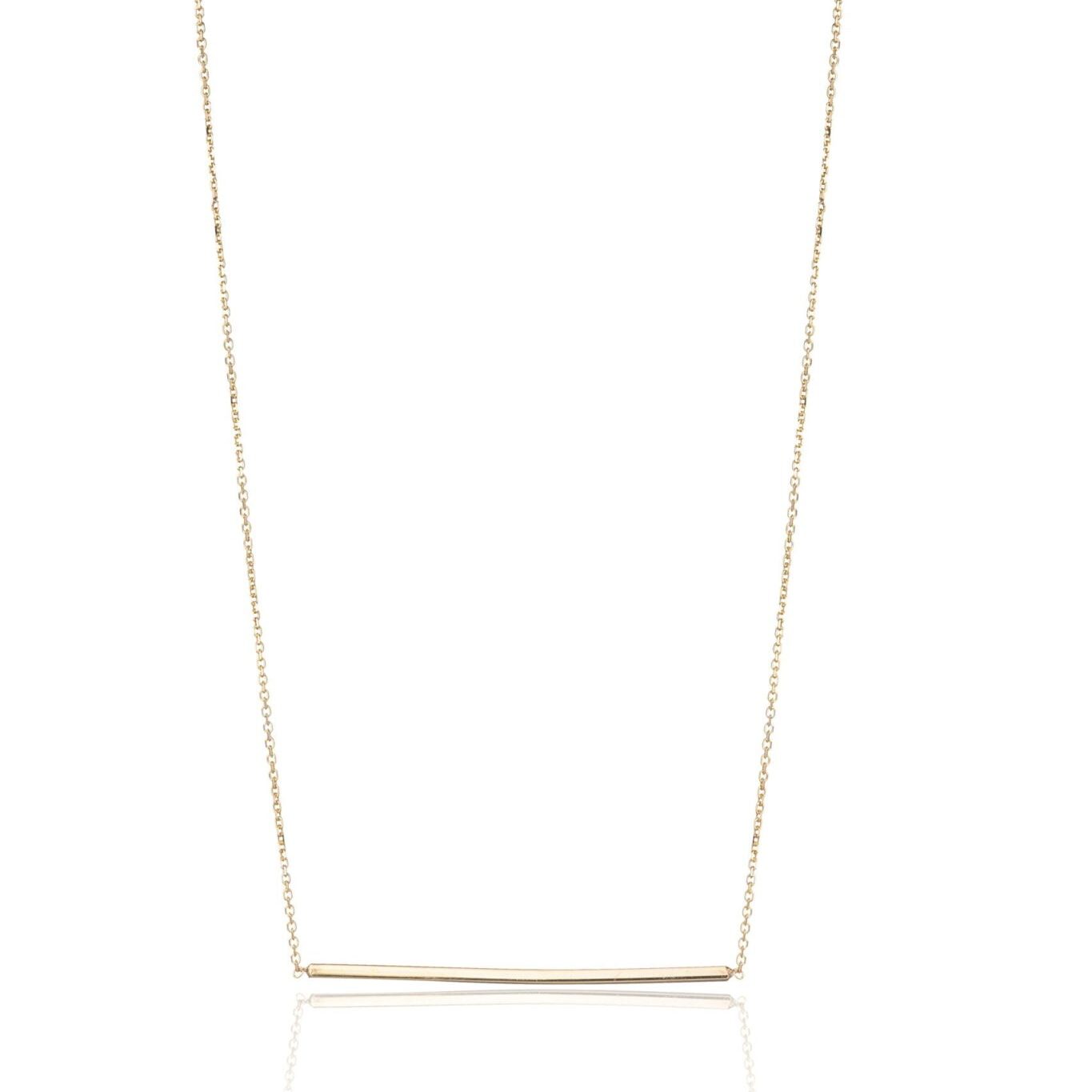 Gold Necklace with Parallelepiped