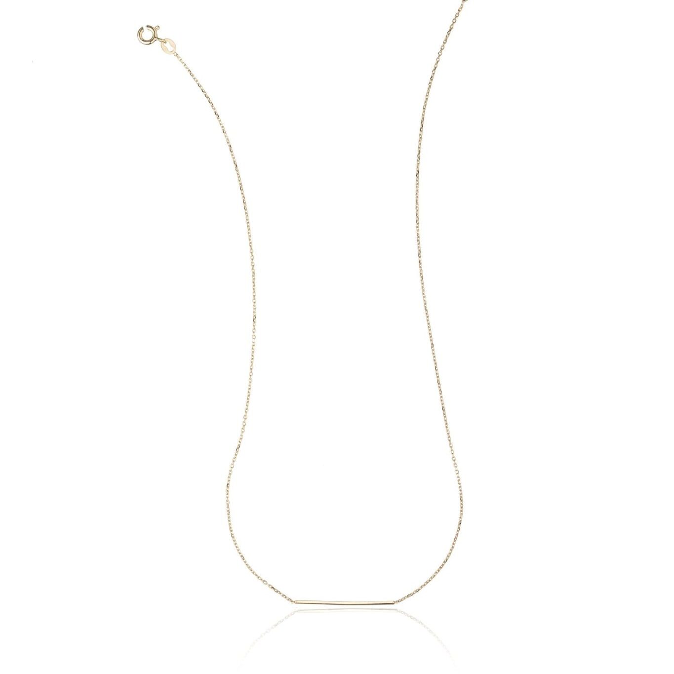 Gold Necklace with Parallelepiped