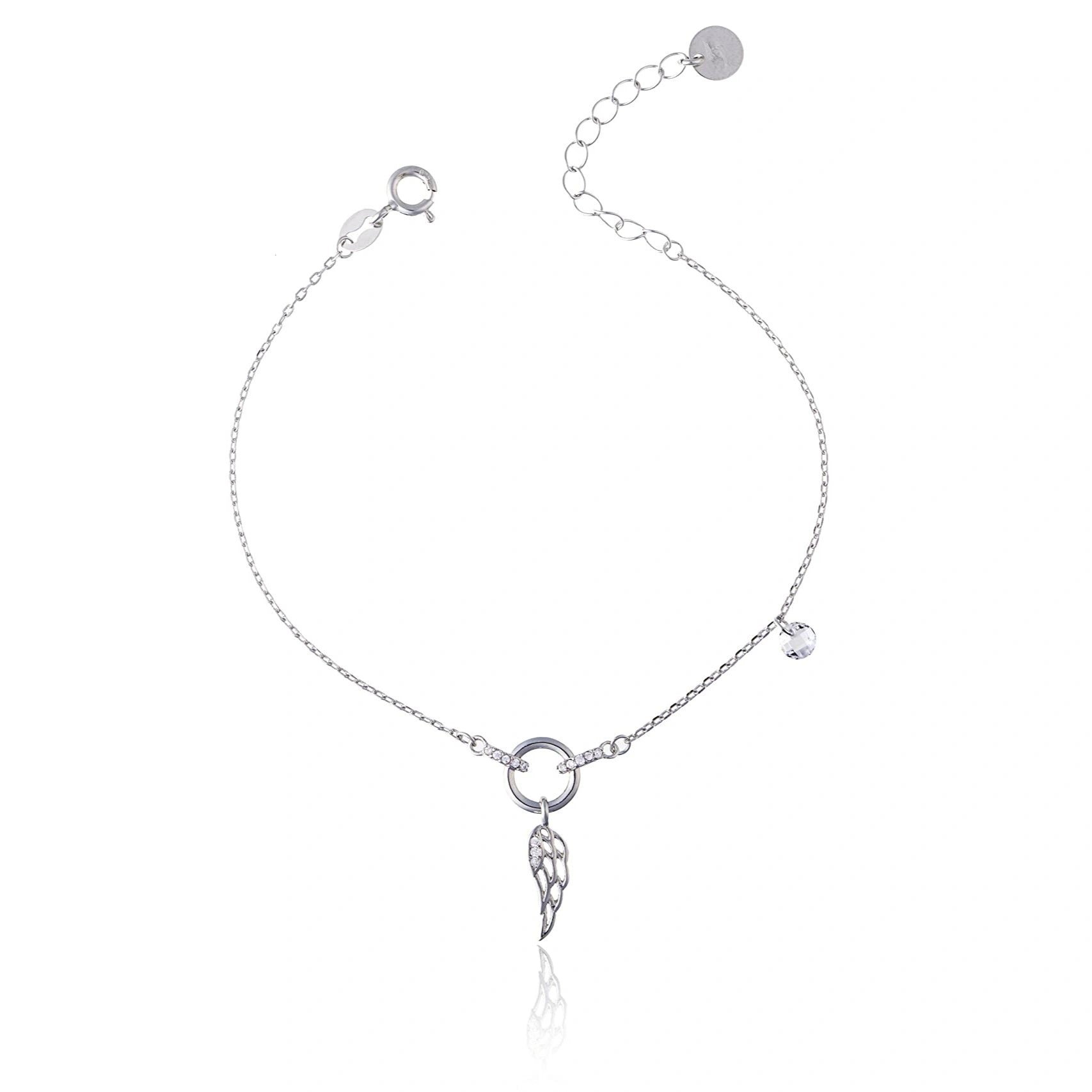 Silver Bracelet with Wing and Light Point