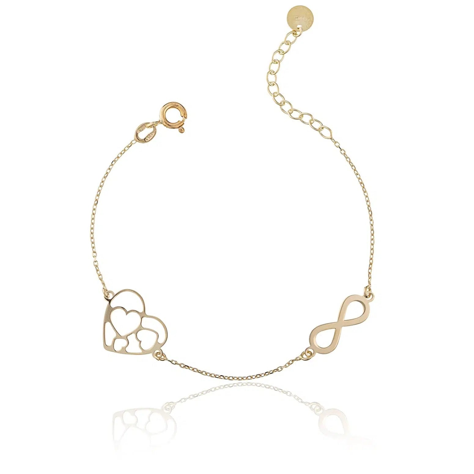 Bracciale Argento Cuori Sfaccettati