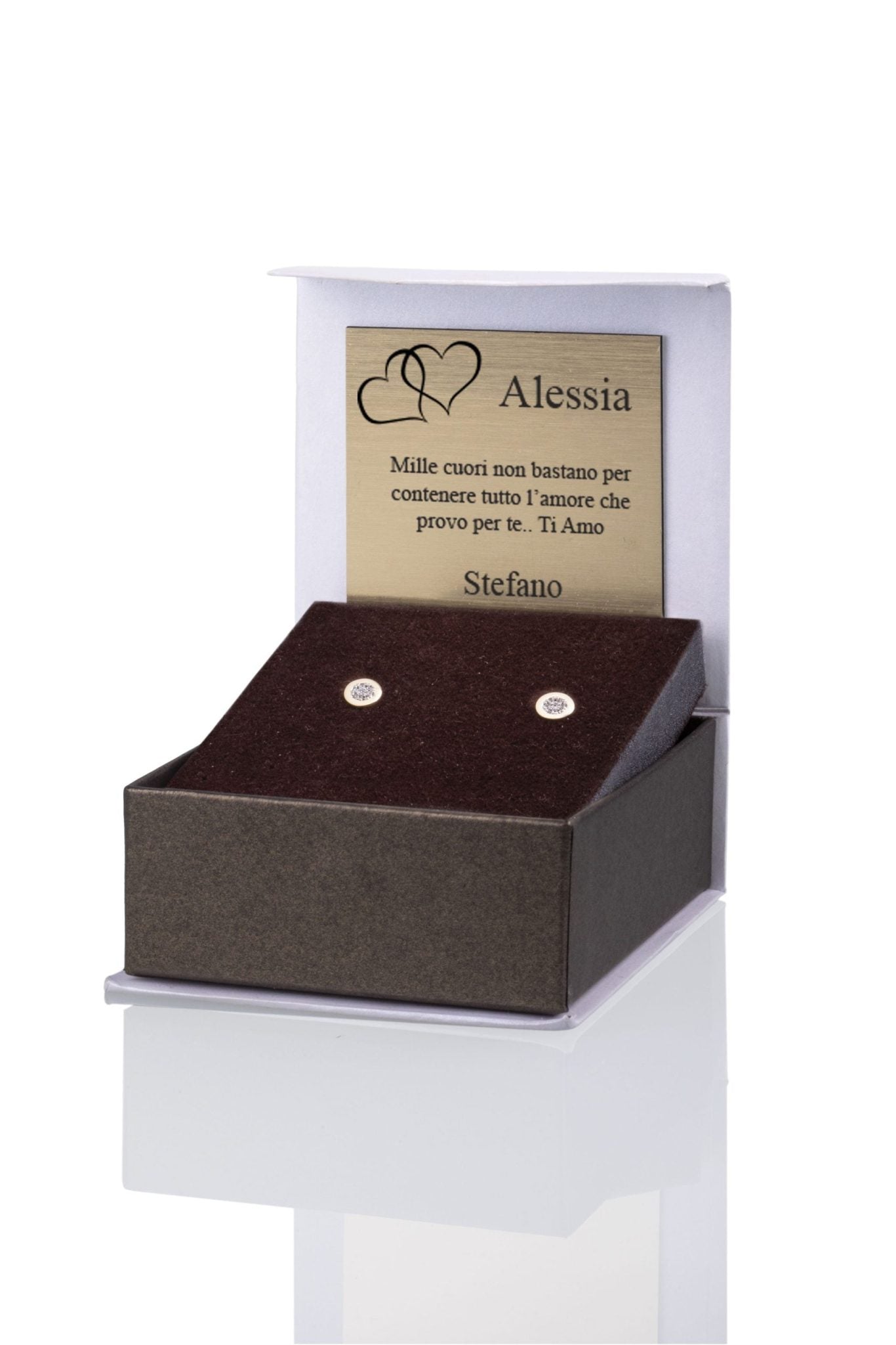 Boucles d'oreilles en or rondes avec zircones