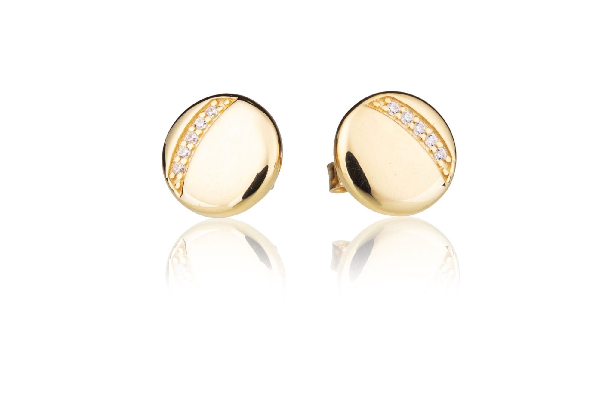 Orecchini in Oro Bottone con Zirconi