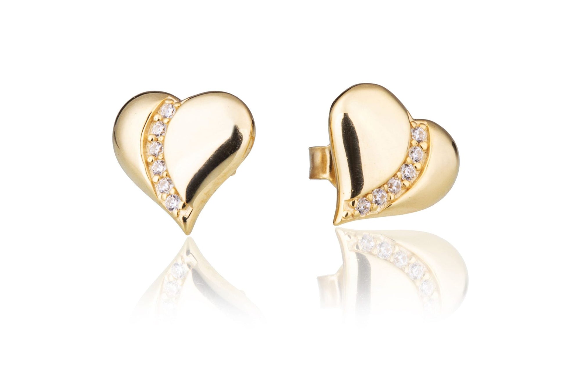 Boucles d'oreilles en or cœur avec zircones