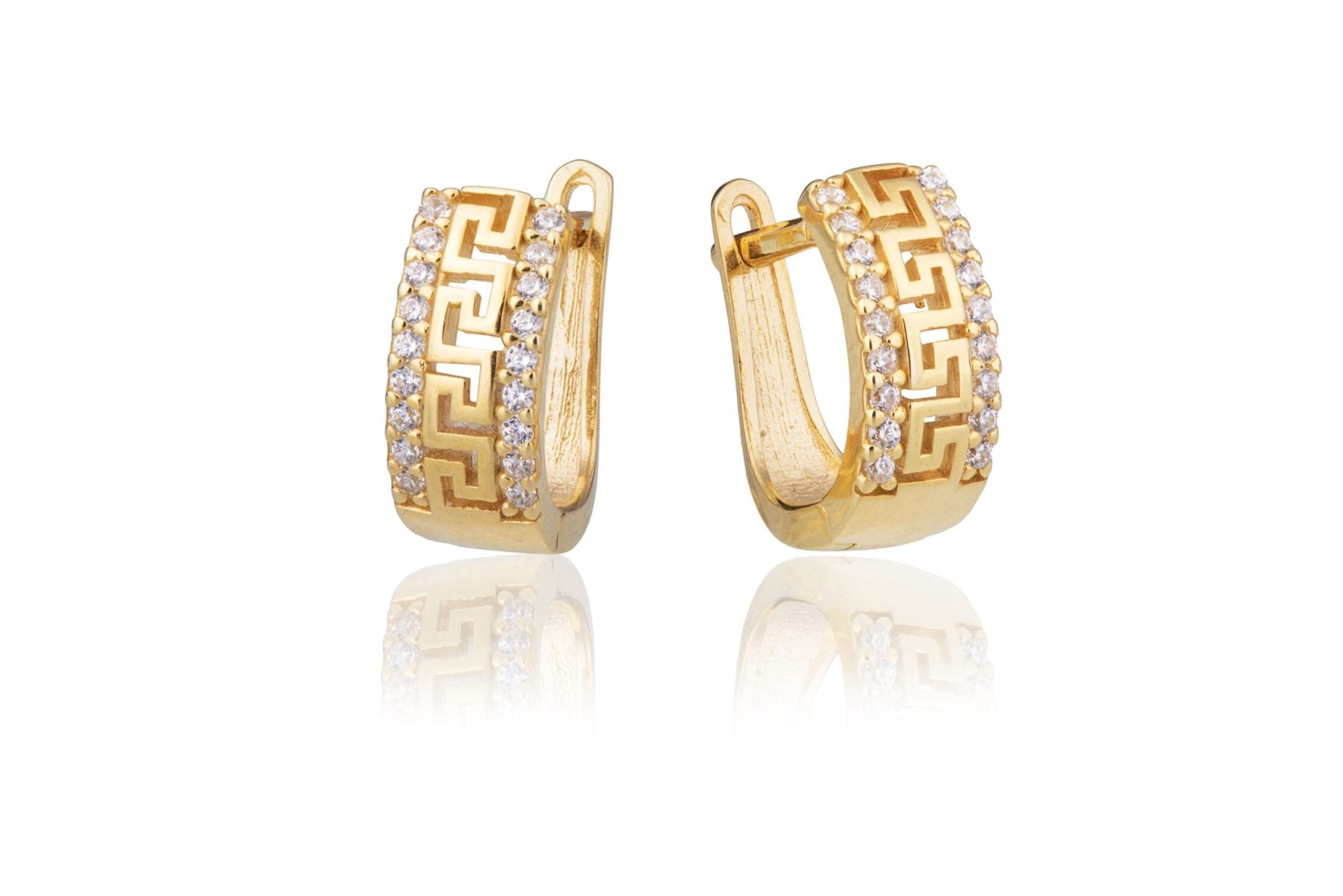 Orecchini in Oro Meandri con Zirconi