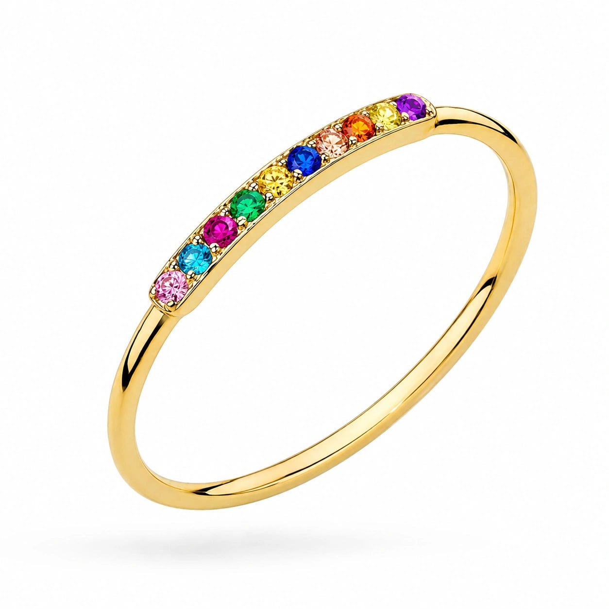 Camille-Ring aus Gold mit mehrfarbigen Zirkonia
