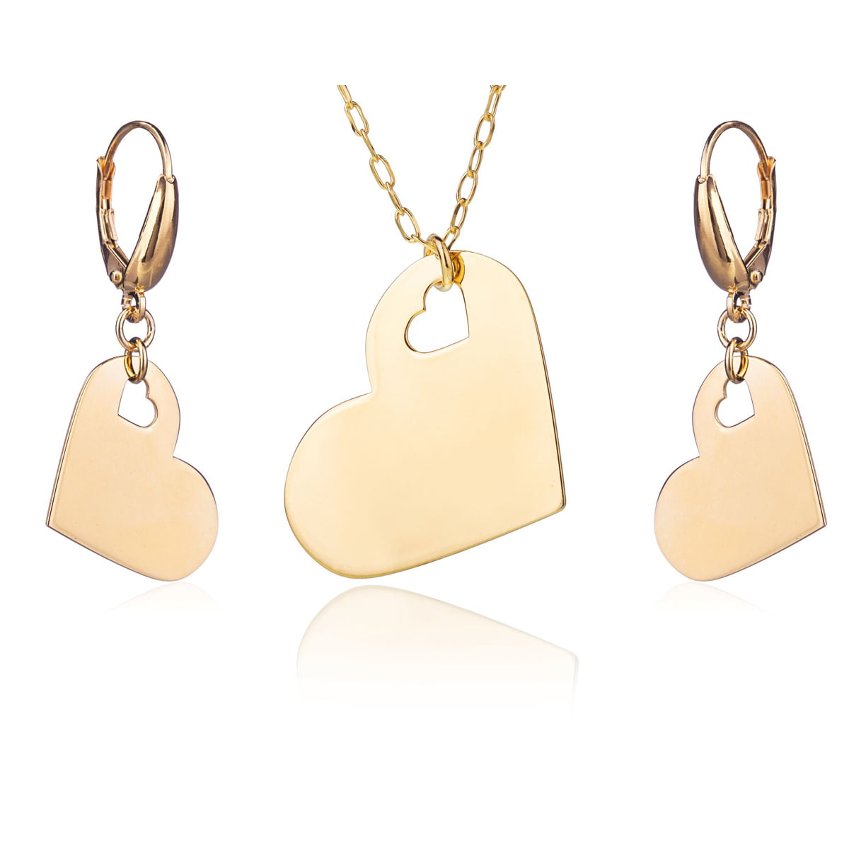 Set with Heart inside Heart in Gold