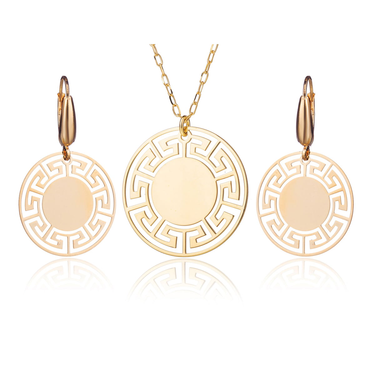 Parure con Sole e Meandri Dorata