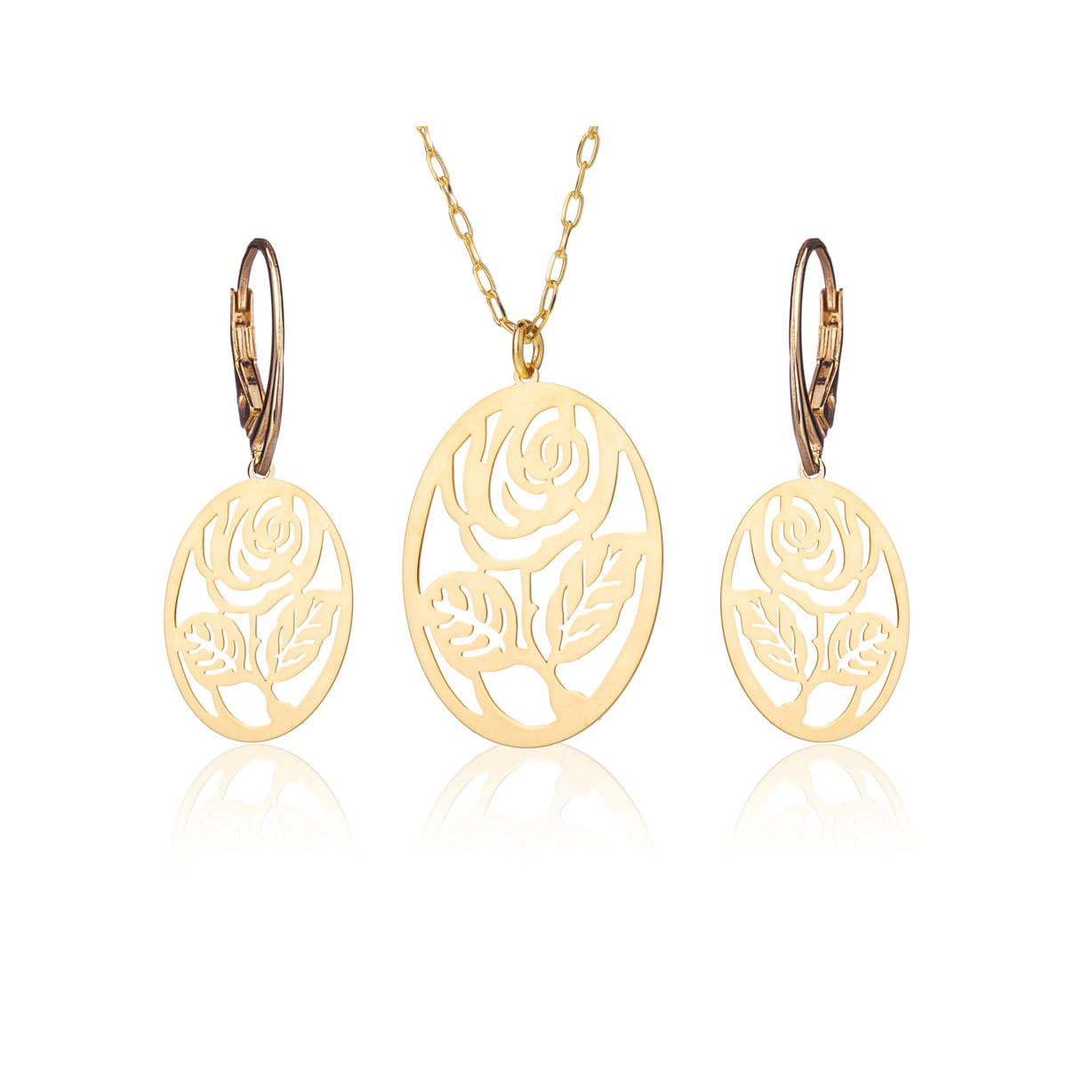 Set with Golden Rose