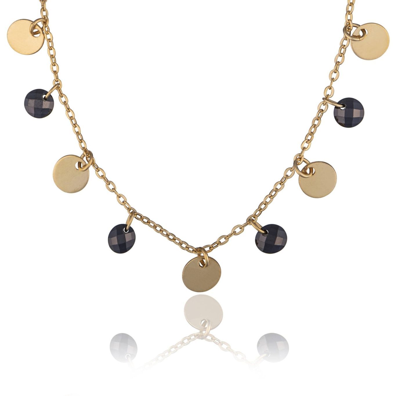 Pulsera de Plata Dorada Medallas y Circonitas