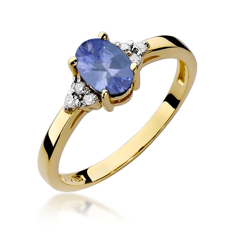 Lunitha Ring in Gold with Tanzanite and 6 Diamonds