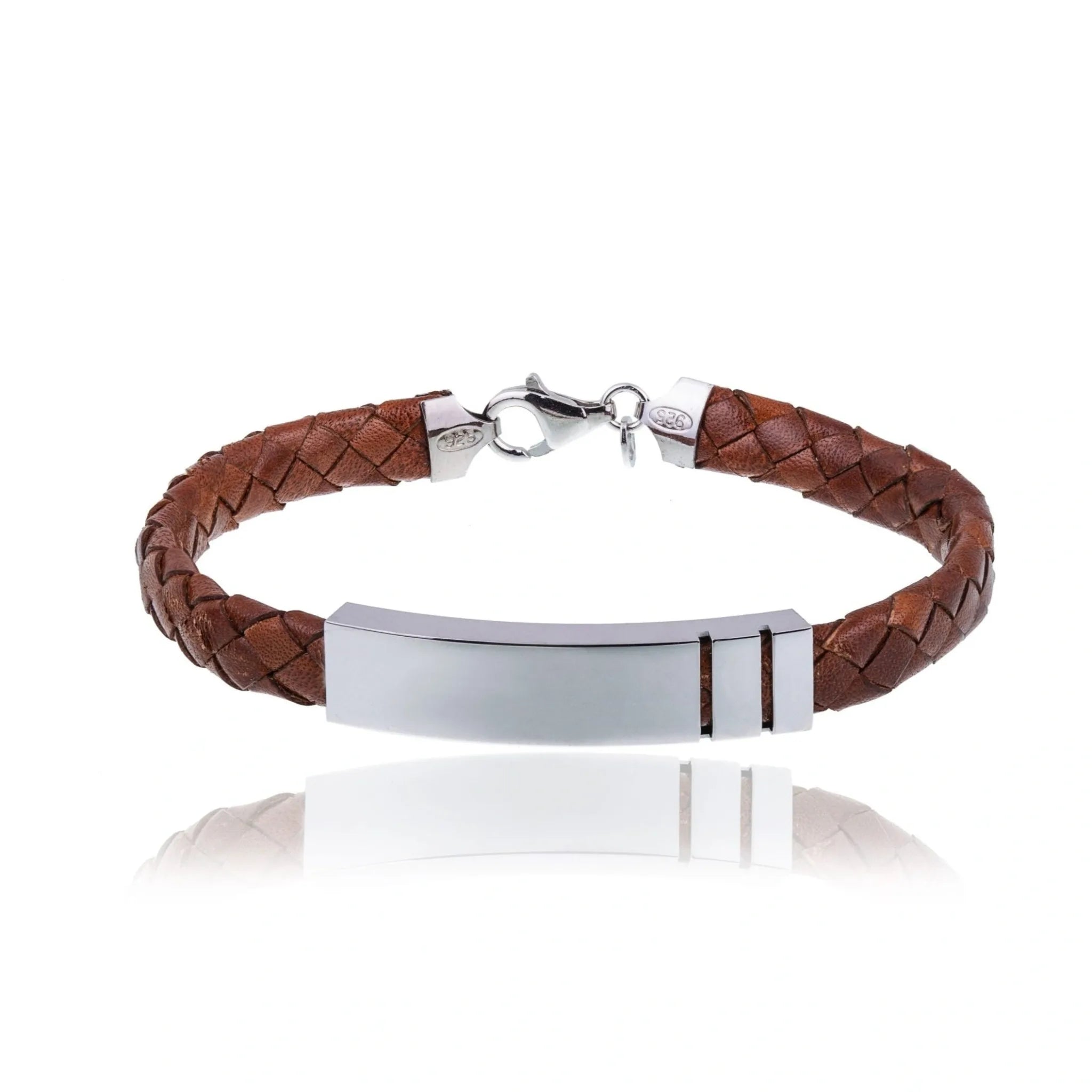 Geflochtenes braunes Lederarmband