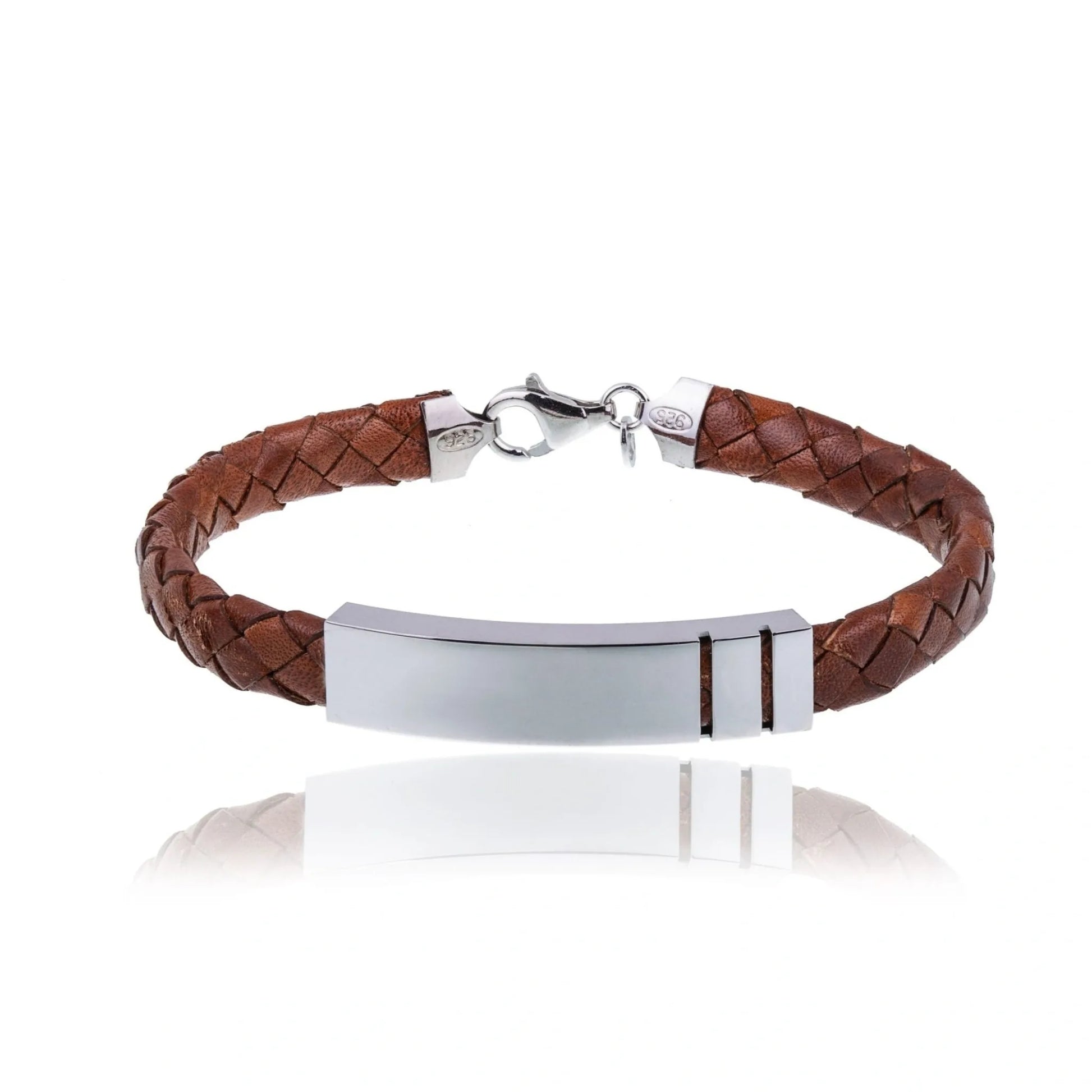 Geflochtenes braunes Lederarmband
