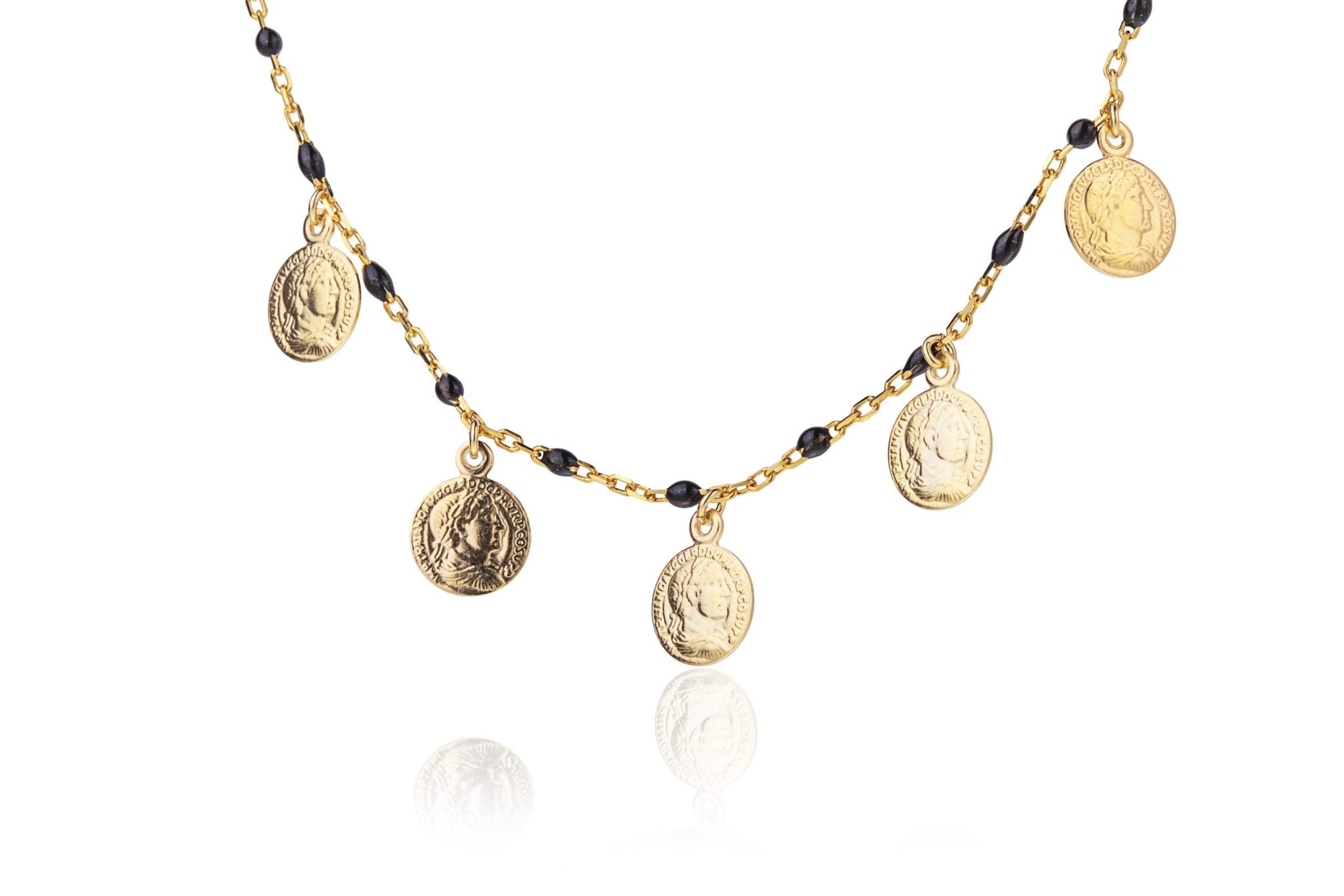 Pulsera de plata con monedas