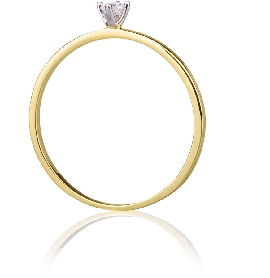 Anello Solitario Brass in Oro e Cubic Zirconia