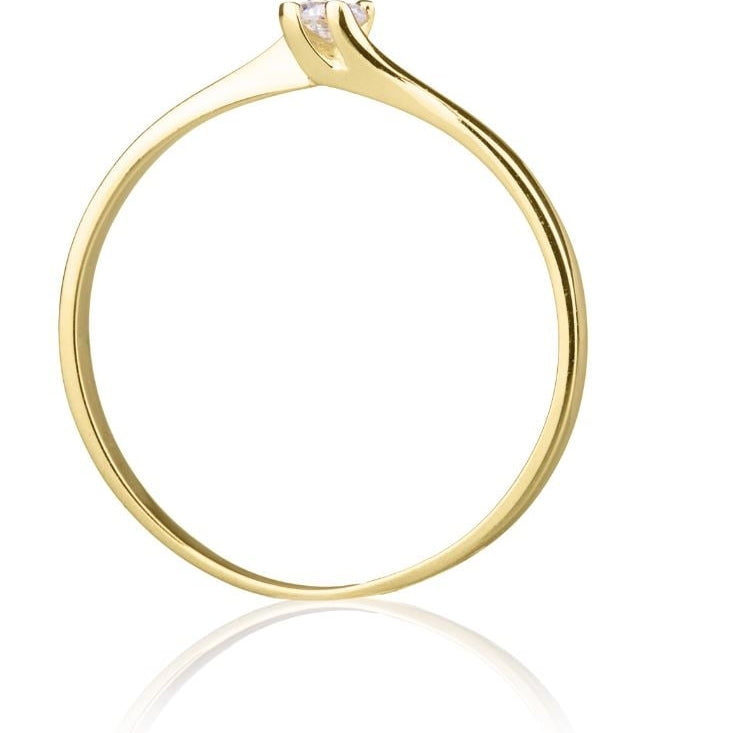 Gold Solitaire Sissi Ring with Cubic Zirconia