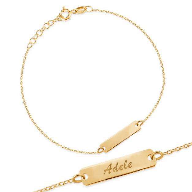 Pulsera de Oro Placa para Niño o Niña