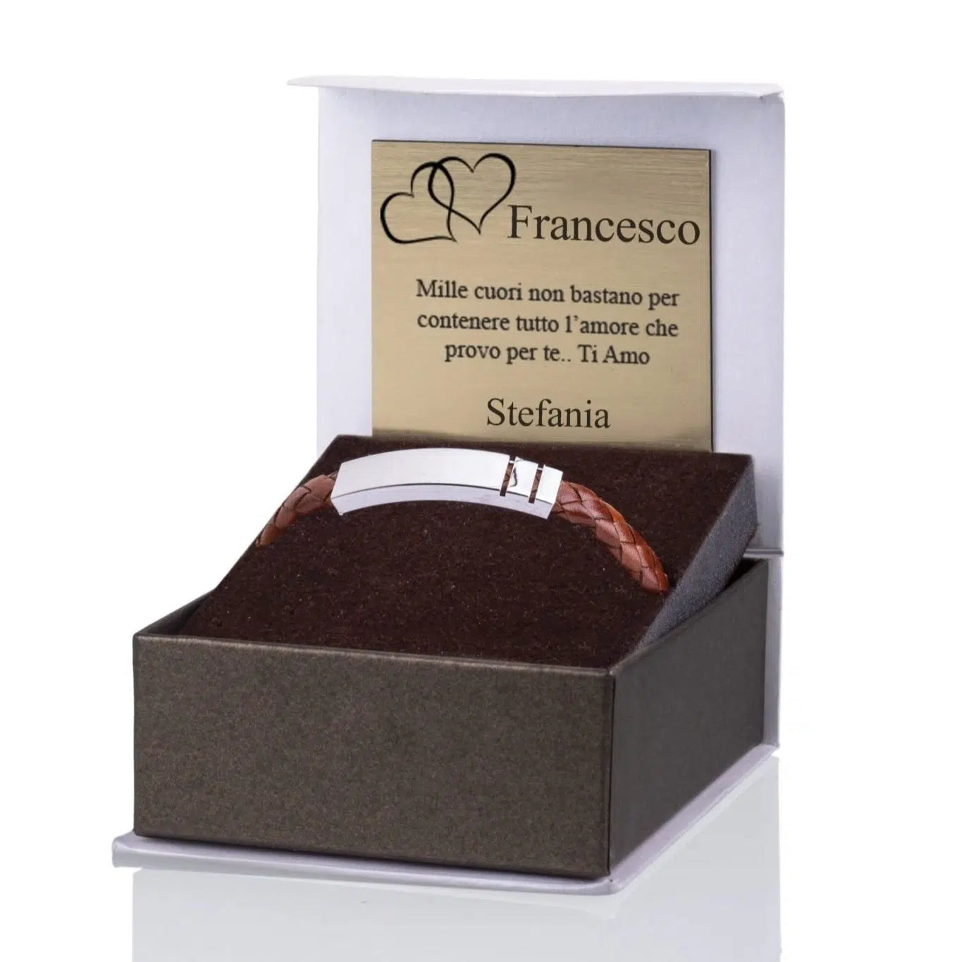 Geflochtenes braunes Lederarmband