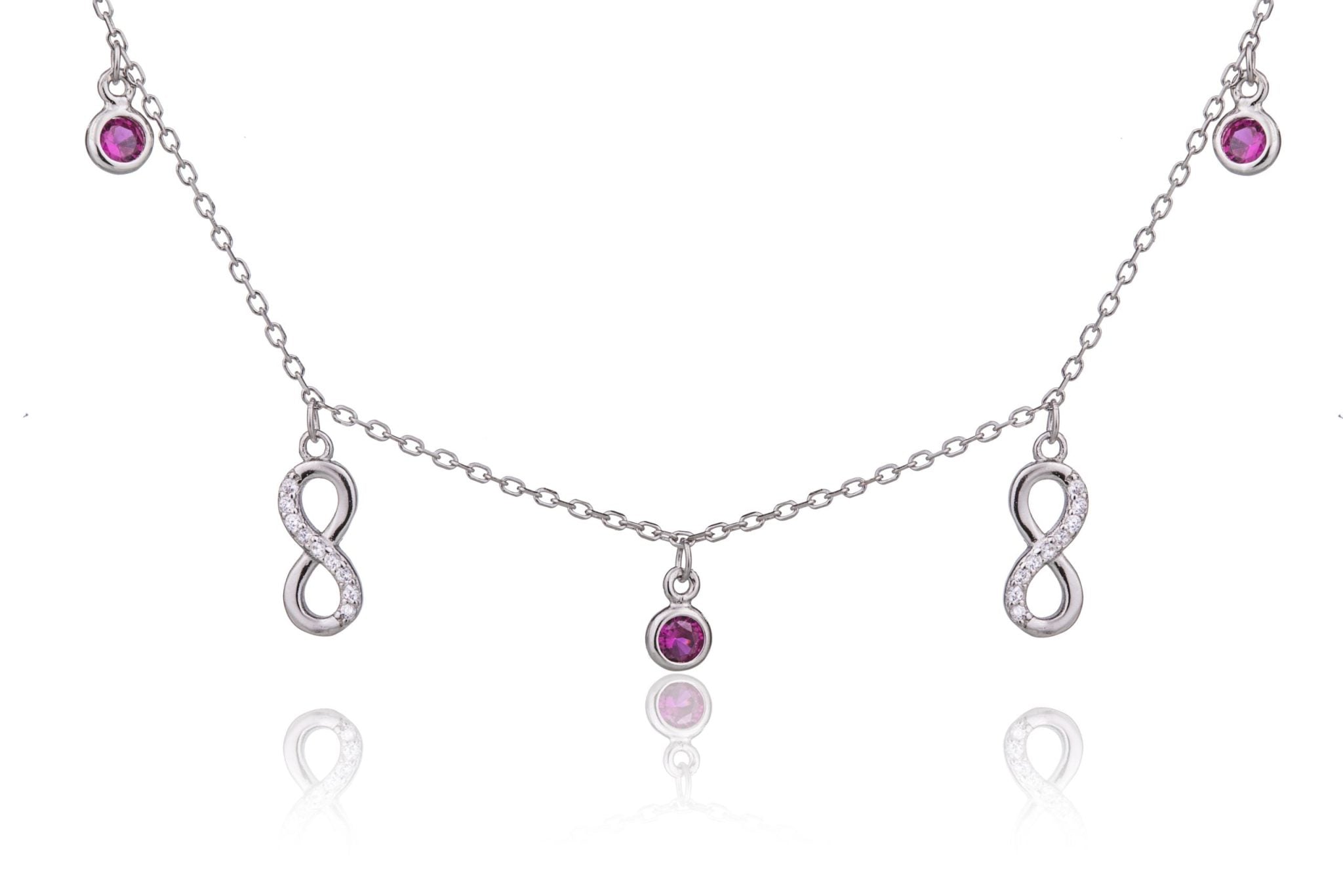 Cavigliera con Infiniti e Punti Luce Fucsia