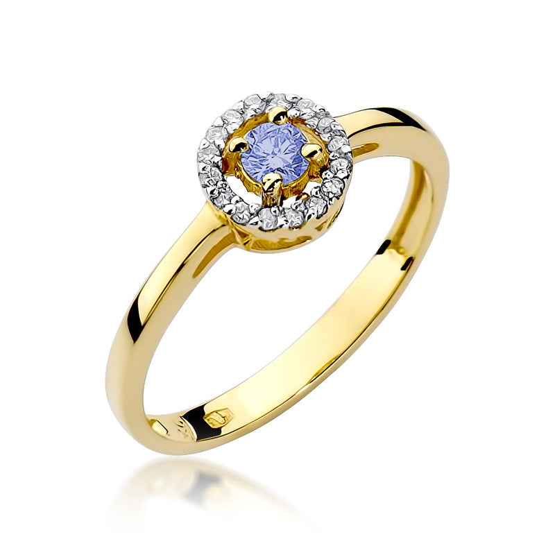 Anello Orlaya in Oro con Tanzanite e 16 Diamanti