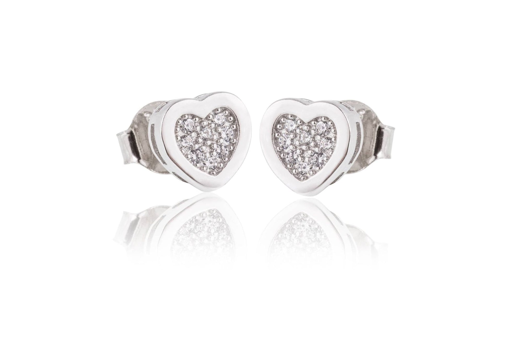 Orecchini Cuore con Bordo Rodiati