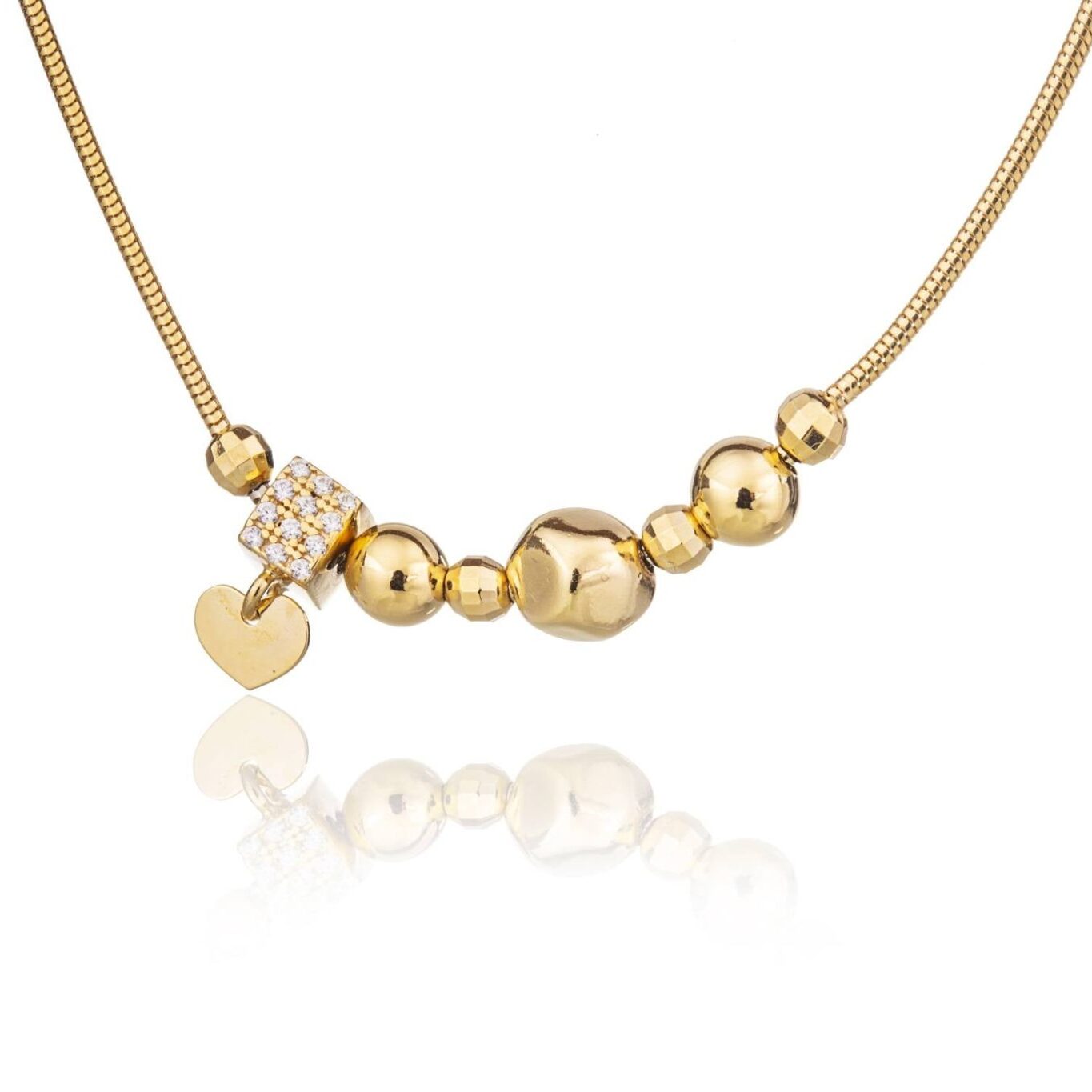 Würfel-Armband mit flachem Herz