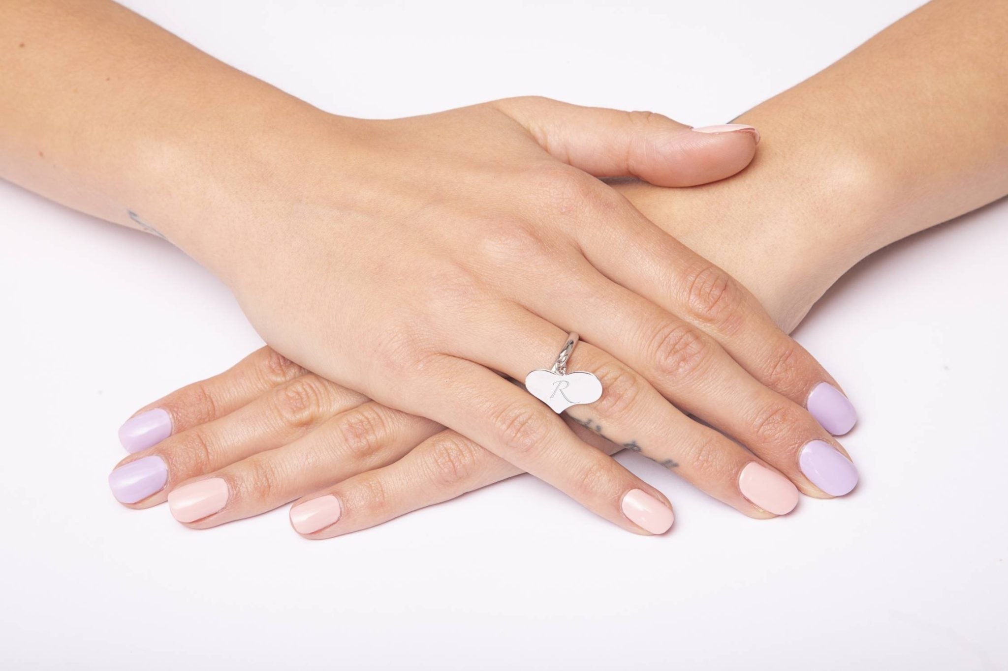 Silver Ring with Hanging Heart