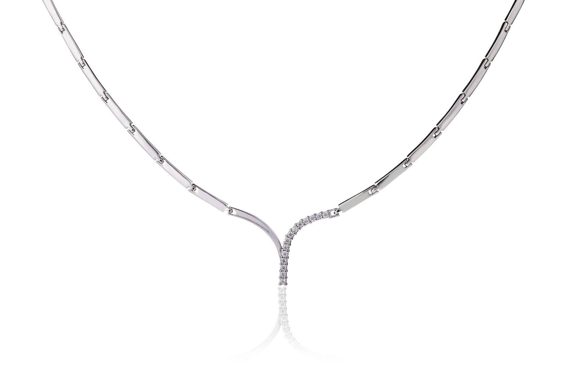 Collana Y con Zirconi Half