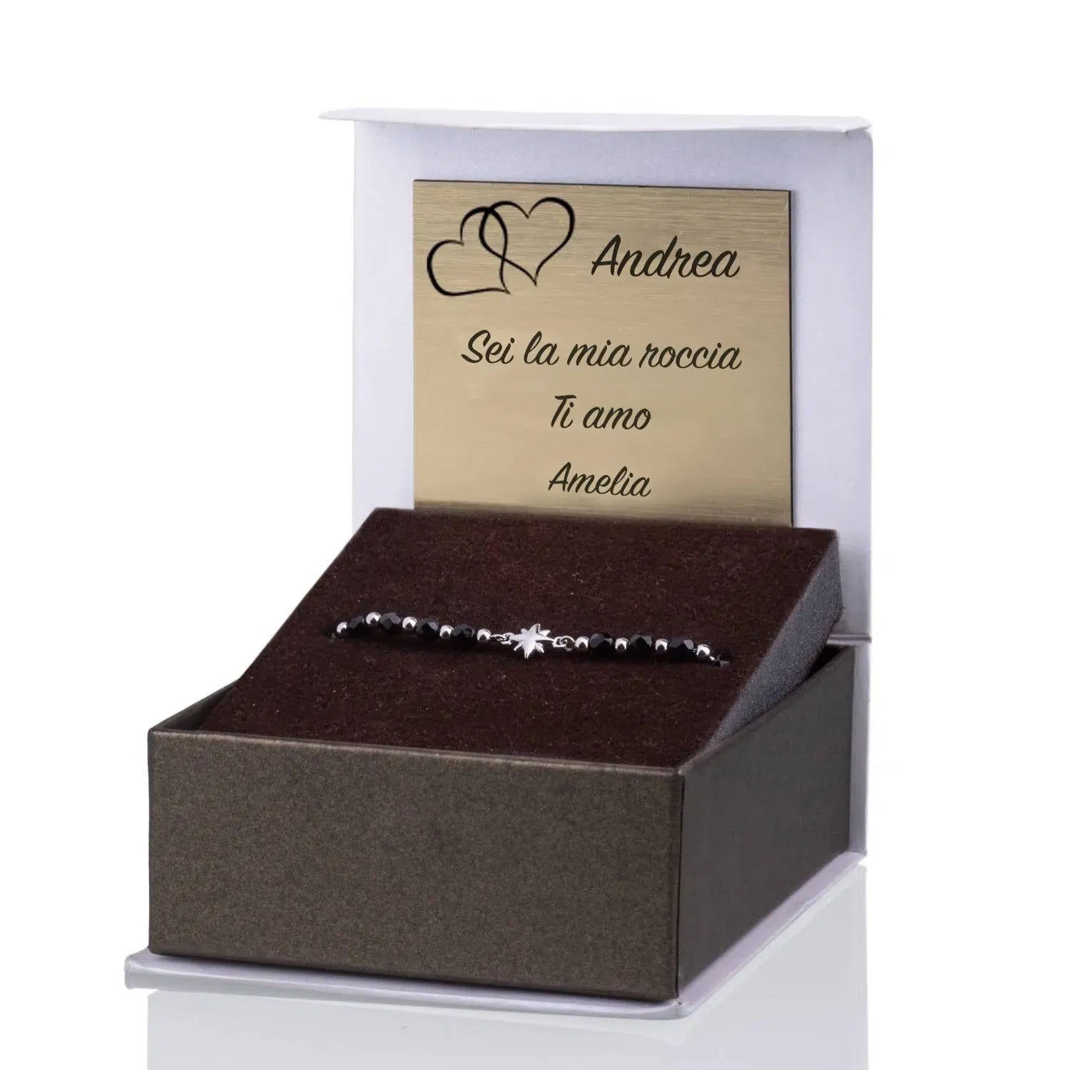 Bracciale Sfere e Pietre con Rosa dei Venti