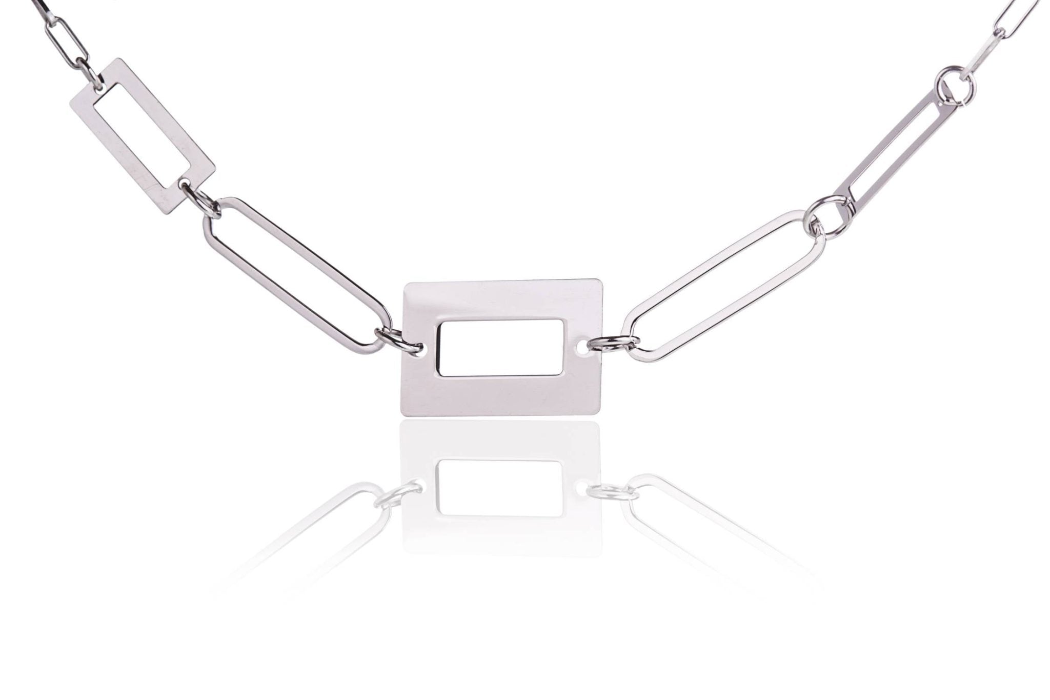 Collana Con Centrale Rettangolo Lucido
