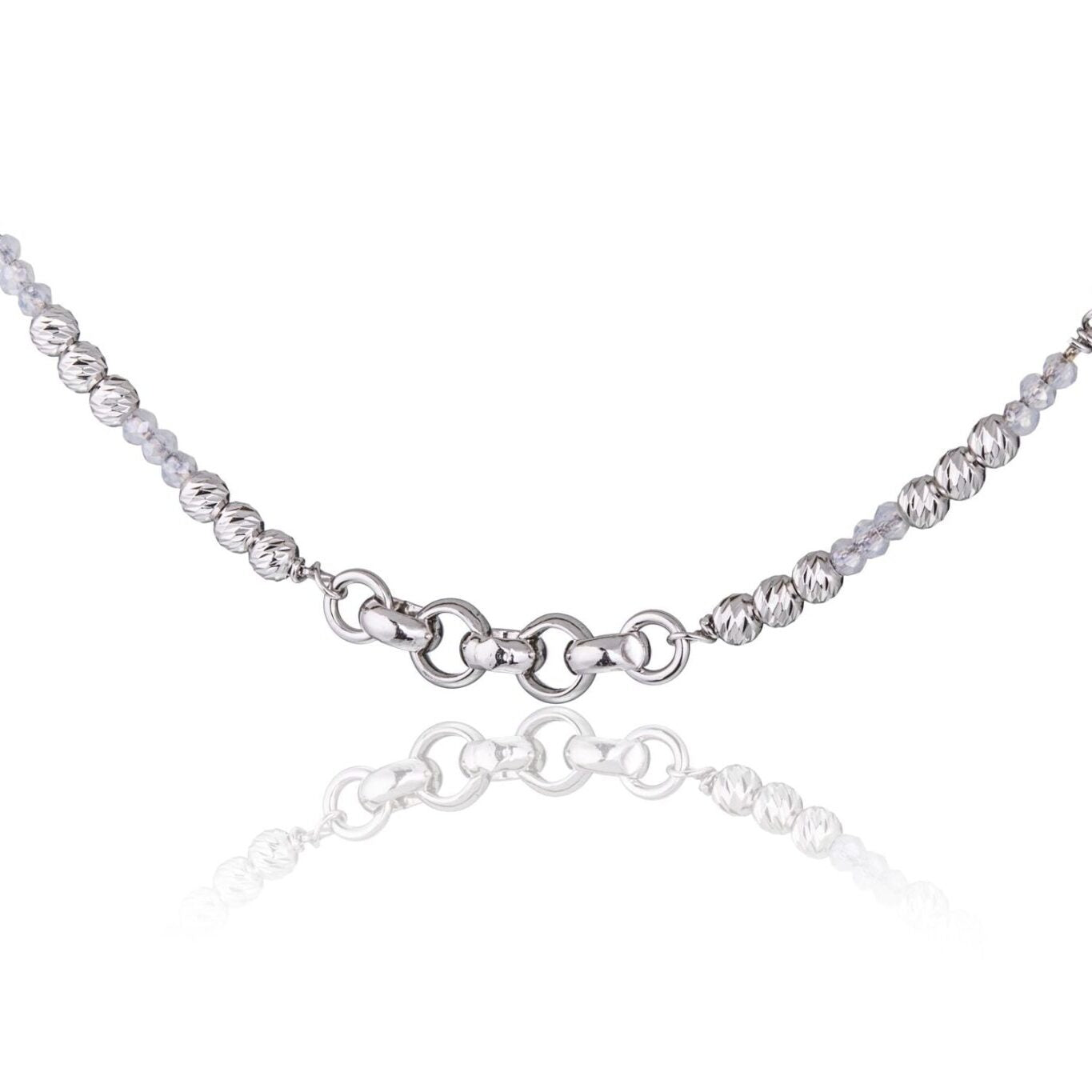 Pulsera con anillos y bolitas diamantadas