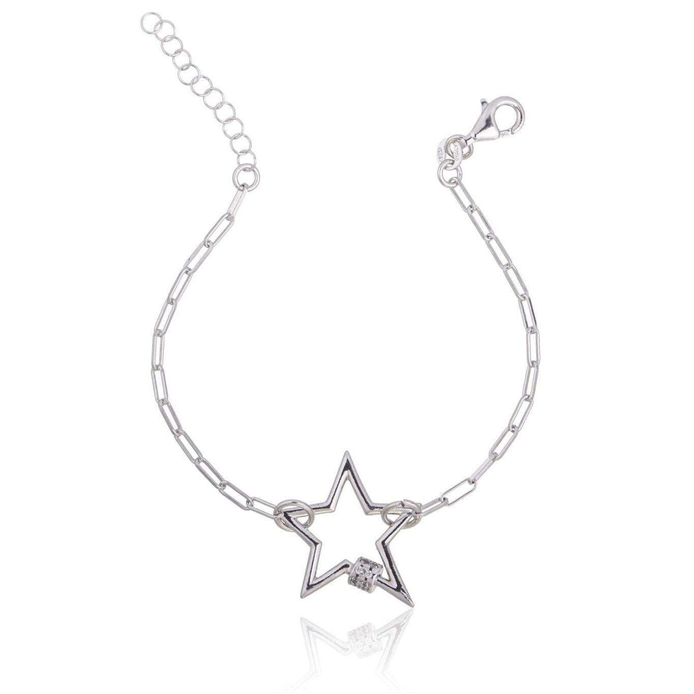 Bracciale Rodiato Stella con Zirconi