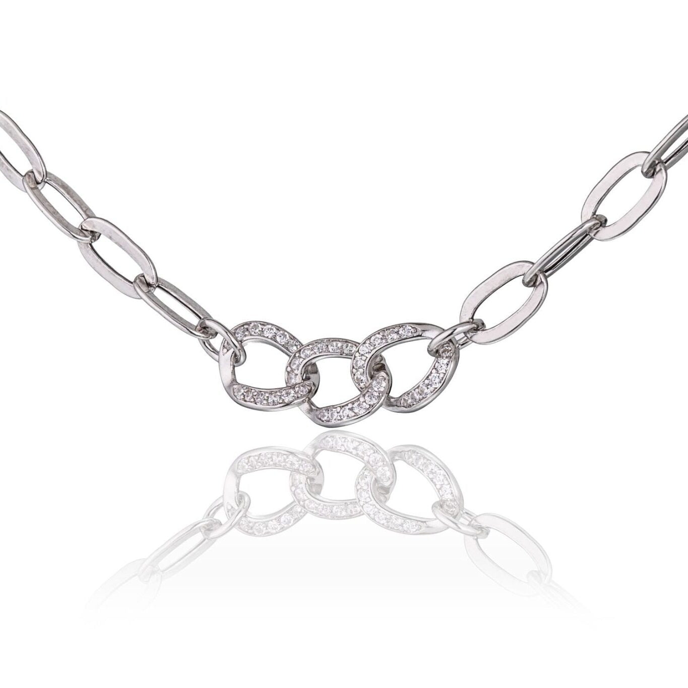 Bracciale Grumetta Rodiato con Strass