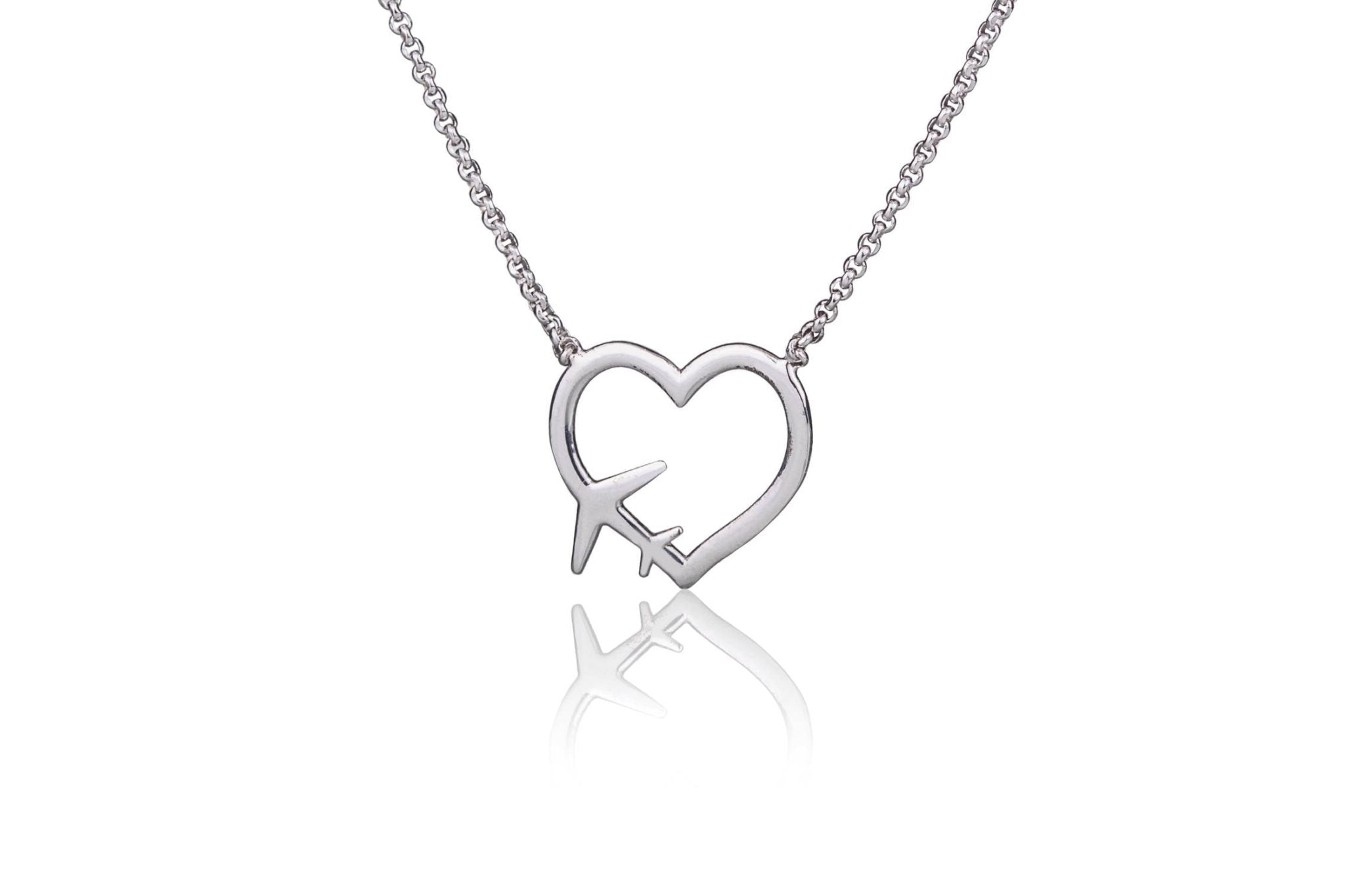 Collar con Avión y Corazón