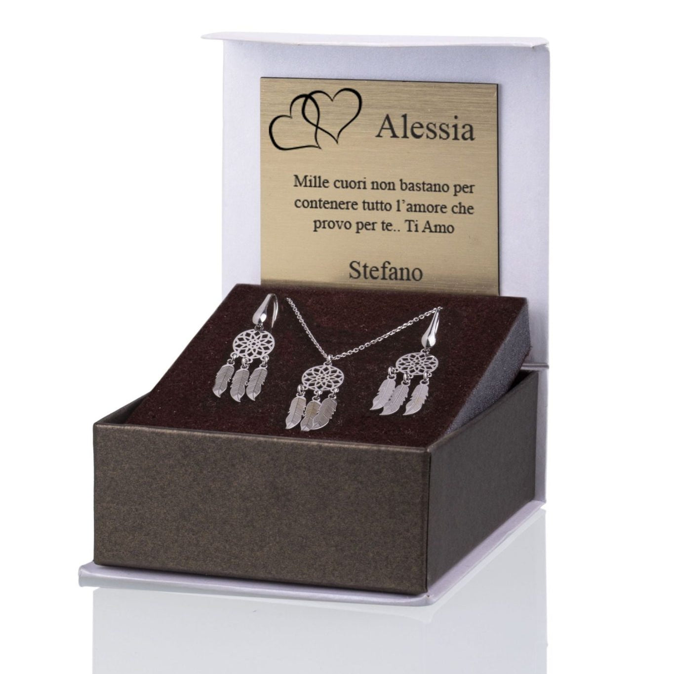Set with Dreamcatcher in Rhodium